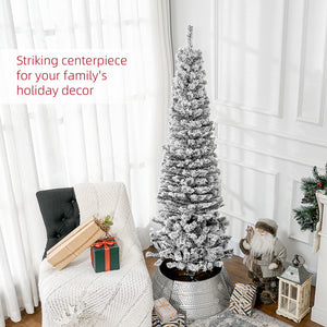 6 Foot Frosted Pencil Christmas Tree