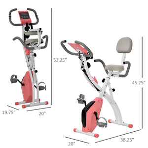 3-in-1 Folding Exercise Bike with 8-Level Magnetic Resistance, Pink