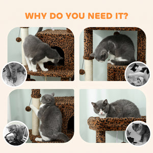 52-inch cat tree with condo, bed, sisal scratching posts and platforms