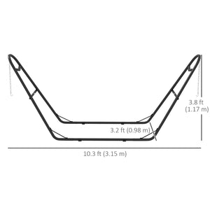 10ft Hammock Stand, Adjustable, Fits 9ft-14ft Hammocks, Heavy Duty, Black