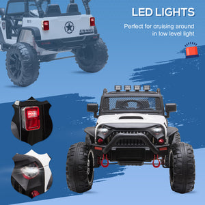 12V Police Jeep with Parental Remote Control, White