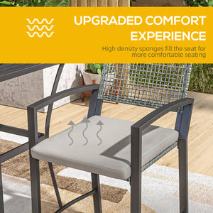 3-piece bar table and chairs set with cushions