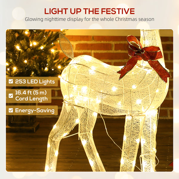 Set of 3 illuminated Christmas reindeer