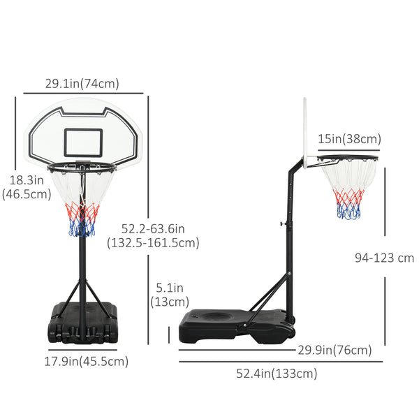 Adjustable Pool Basketball Hoop with Wheels