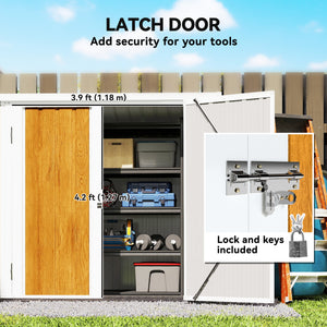 Metal garden shed with double door