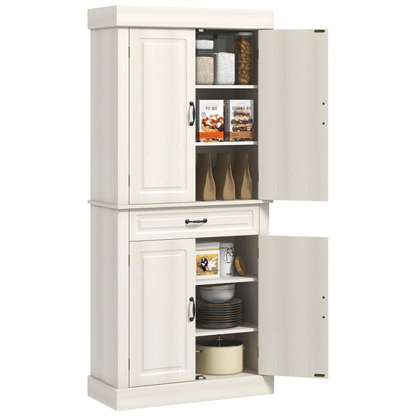 Pantry with 4 doors and 2 cupboards, aged white