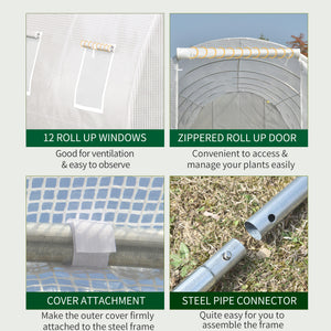 Large garden greenhouse for seedlings, high-quality steel frame