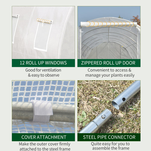 Large garden greenhouse for seedlings, high-quality steel frame