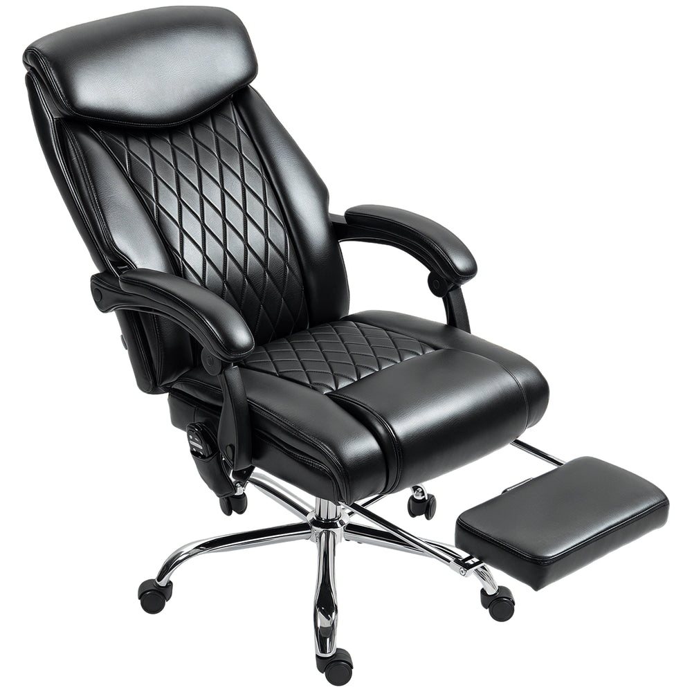 6-point massage office chair with remote control, black