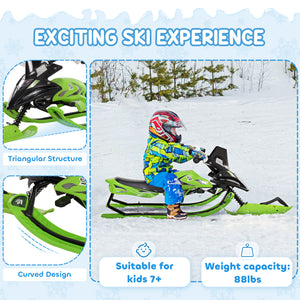 Sled with rubber padded seat, green