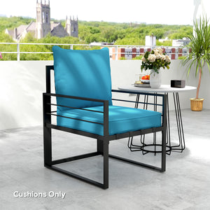 Thick and Deep Patio Chair Cushions for Outdoor Seating with Back Cushion, Turquoise