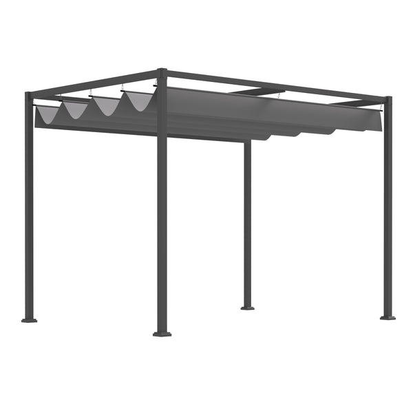 7 x 10 pergola with retractable roof, grey