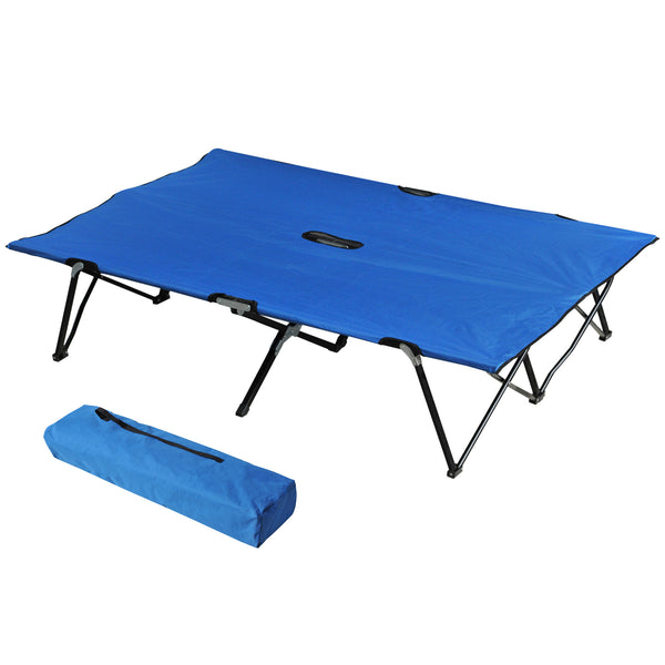 76" Folding Camp Bed with Carry Bag, Blue
