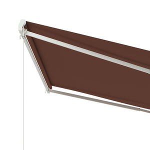 13' x 10' Electric Awning with Remote Control, Manual Crank and Aluminum Frame, Coffee