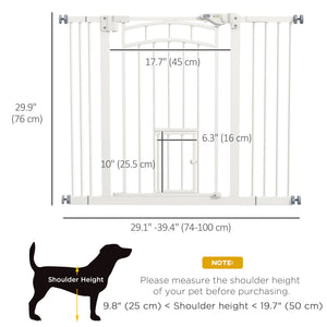 Self-closing pet gate, white