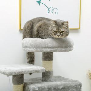 Large 124cm Cat Tree for Indoor Cats, Light Grey