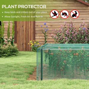 Protective plant cage with roll-up zippered door