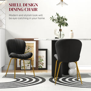 Set of 2 dining chairs with upholstered backrest, black