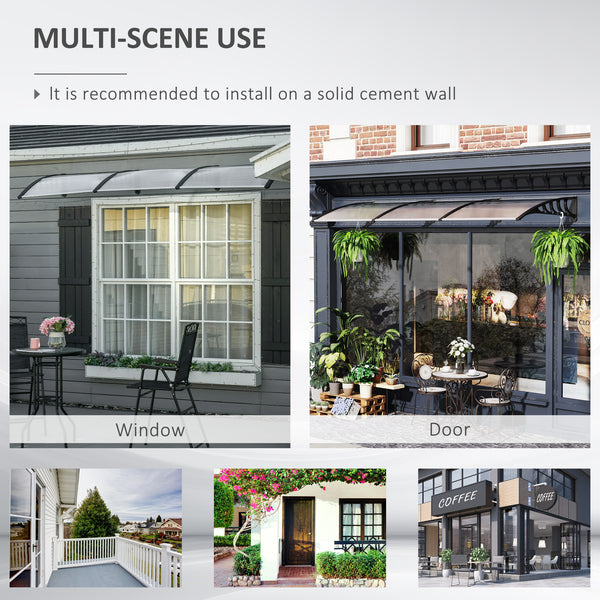 9.9 ft x 3.1 ft Clear Polycarbonate Door Canopy