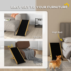 Foldable dog ramp with 4 adjustable height levels