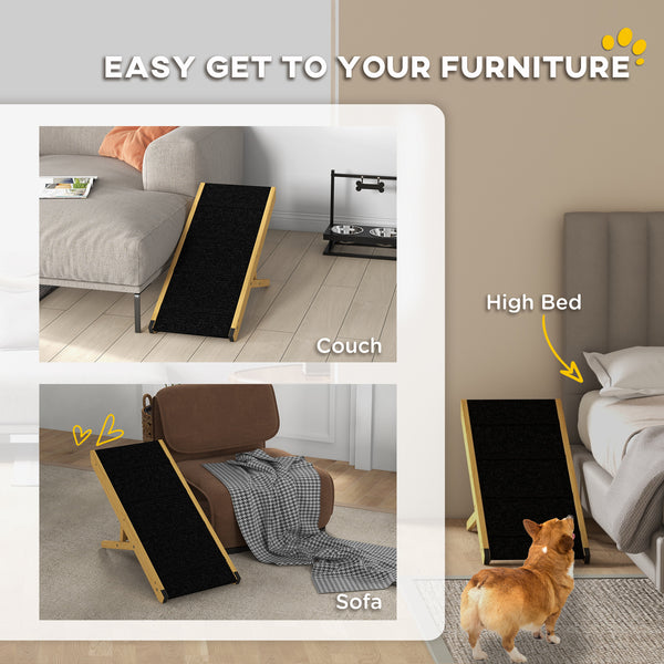 Foldable dog ramp with 4 adjustable height levels