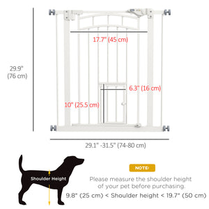 Self-closing pet gate, white