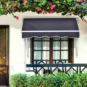 Retractable awning, 3.9 x 2.3 feet, dark gray 