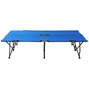 76" Folding Camp Bed with Carry Bag, Blue
