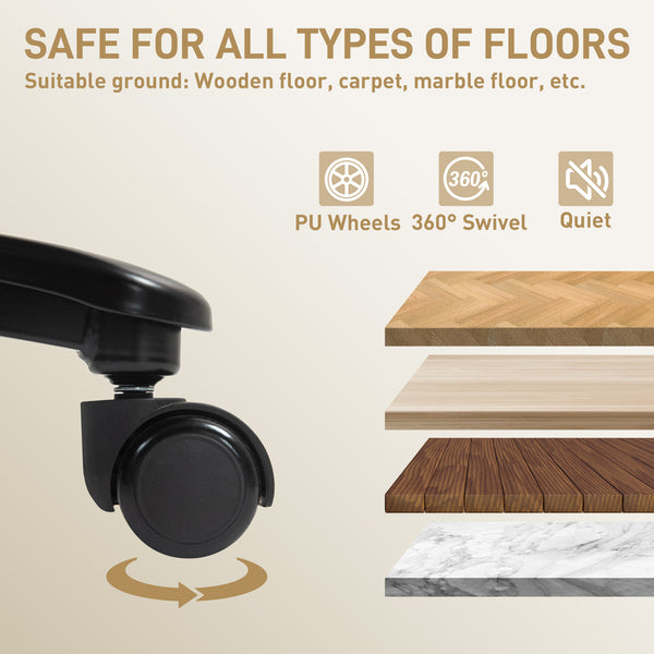 Executive office chair for tall people, supporting up to 204 kg (450 lb), black.