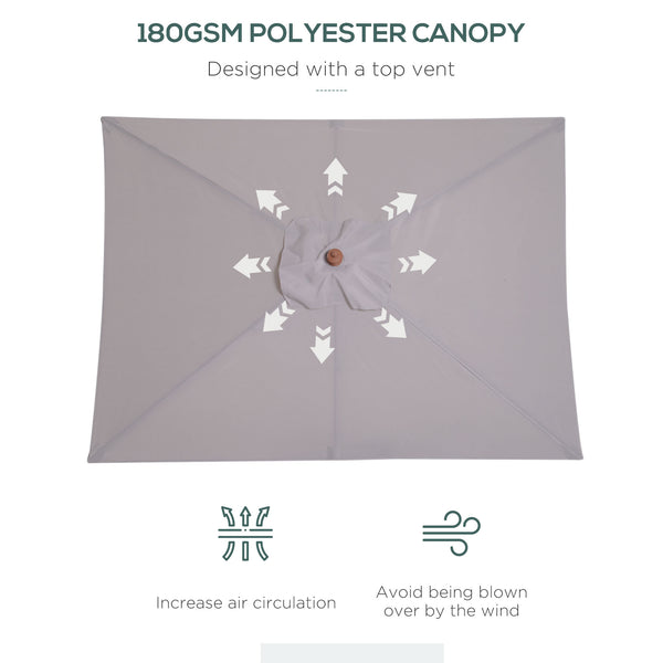 6.6-foot umbrella, grey