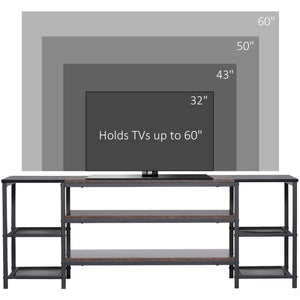 Industrial TV Stand for TVs up to 60 inches with Steel Frame, Rustic Brown