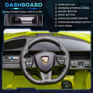 12V electric Lamborghini with parental remote control, green