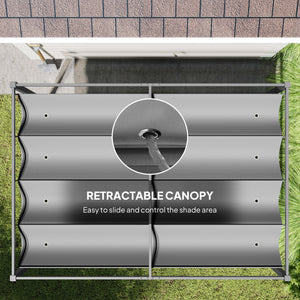 7 x 10 pergola with retractable roof, grey