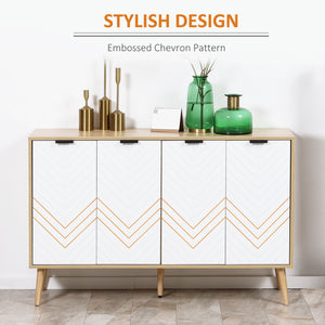 Modern sideboard with adjustable shelves and 4 doors, natural