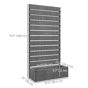 Raised planter with trellis for climbing plants, dark grey