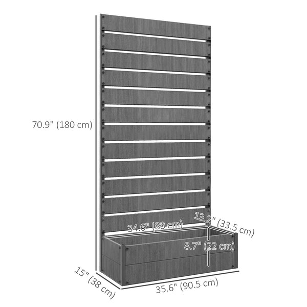 Raised planter with trellis for climbing plants, dark grey