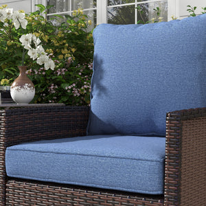 Set of 4 replacement patio chair cushions, blue
