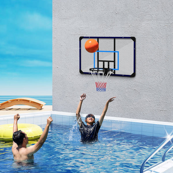Wall-mounted basketball hoop with shatterproof backboard