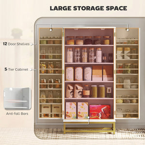 47-inch white pantry with 12 door shelves
