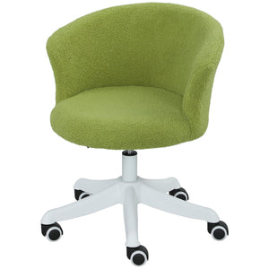 Soft armless office chair with adjustable height, light green