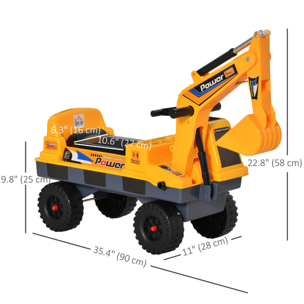 2-in-1 construction excavator, yellow