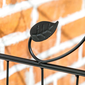 Metal garden fence panels, set of 4, square vine pattern