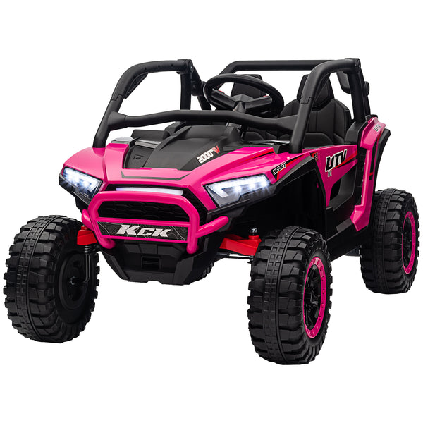 24V 2-seater electric truck with spring suspension, pink