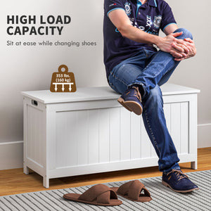 Storage chest with 2 safety hinges, white