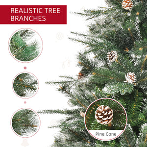 6ft Artificial Christmas Tree with Automatic Opener and Pine Cone