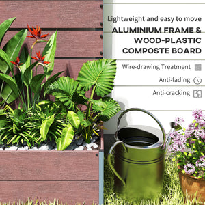 Raised planter with trellis for climbing plants, light brown 