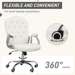 Velvet office chair with swivel casters, adjustable height, recline function, off-white