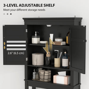 3-Tier Over-The-Toilet Storage Cabinet with Adjustable Shelf