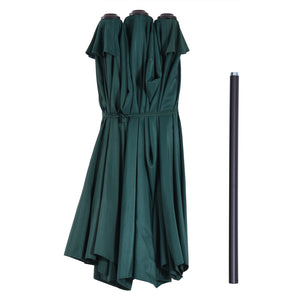 15-foot double-sided parasol, dark green