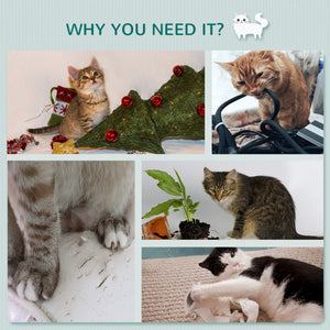 Wall-mounted cat tree with 4 platforms and 3 scratching posts, light grey